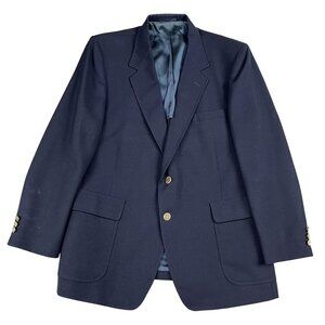Arnie Blazer Sports Coat Mens Gold Button Navy Sz 46R (read measurements)